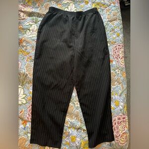 High-waisted pinstriped pants